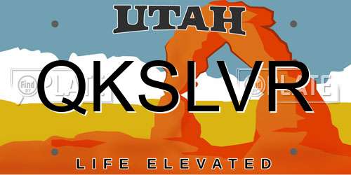 QKSLVR Utah License Plate
