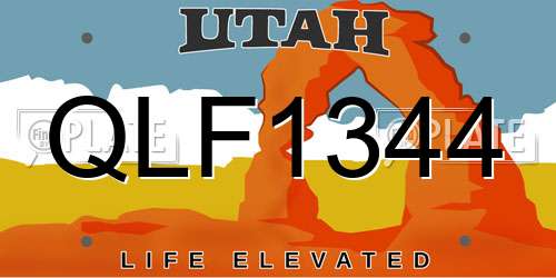 QLF1344 Utah License Plate
