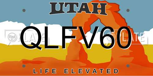 QLFV60 Utah License Plate