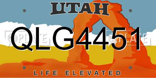 QLG4451 Utah License Plate