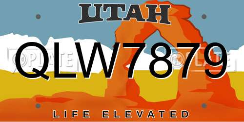QLW7879 Utah License Plate