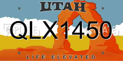 QLX1450 Utah License Plate