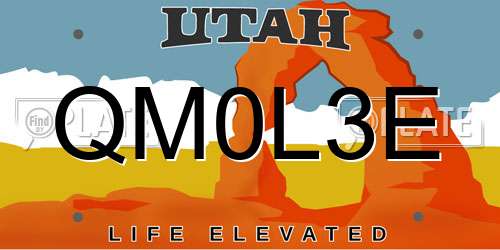 QM0L3E Utah License Plate