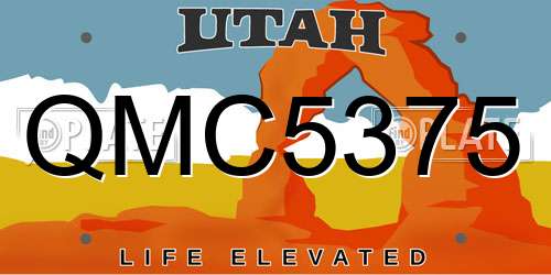 QMC5375 Utah License Plate
