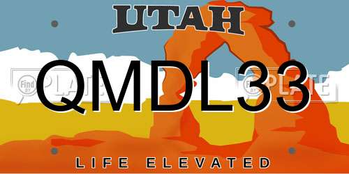 QMDL33 Utah License Plate