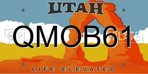 QMOB61 Utah License Plate