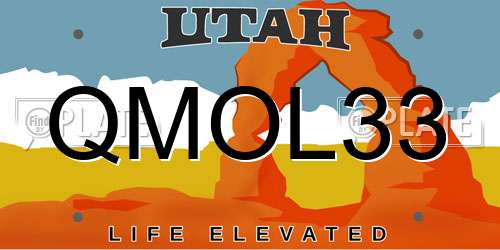 QMOL33 Utah License Plate