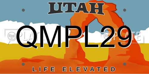 QMPL29 Utah License Plate