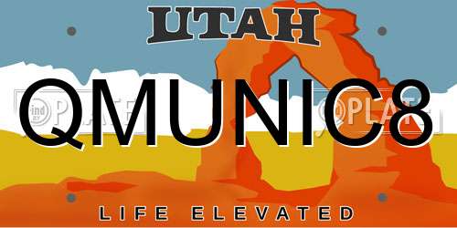 QMUNIC8 Utah License Plate