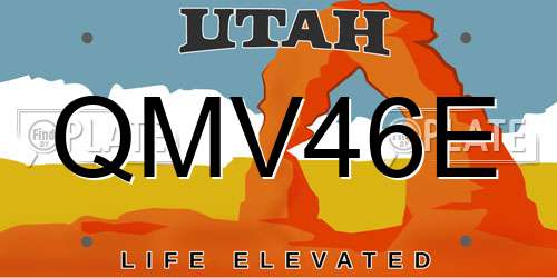 QMV46E Utah License Plate