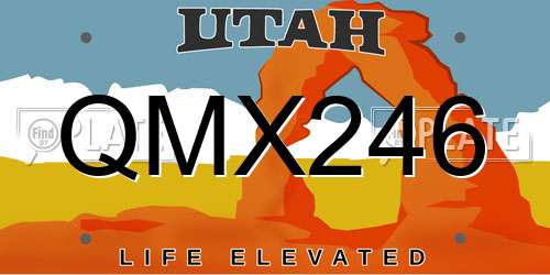 QMX246 Utah License Plate