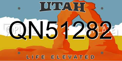 QN51282 Utah License Plate