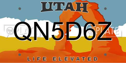 QN5D6Z Utah License Plate