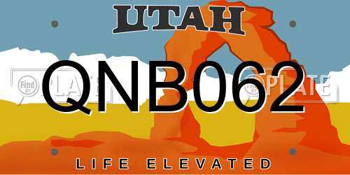 QNB062 Utah License Plate