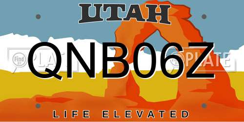 QNB06Z Utah License Plate
