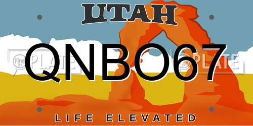 QNBO67 Utah License Plate