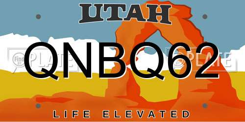 QNBQ62 Utah License Plate