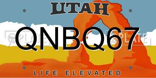 QNBQ67 Utah License Plate