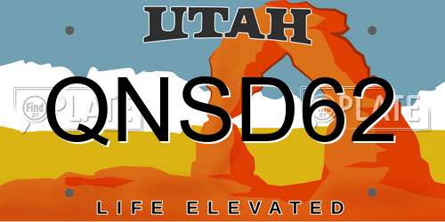 QNSD62 Utah License Plate