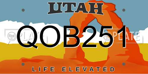 QOB251 Utah License Plate