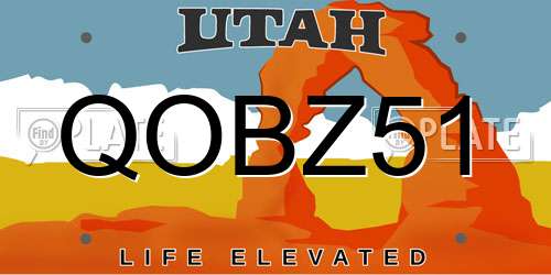 QOBZ51 Utah License Plate