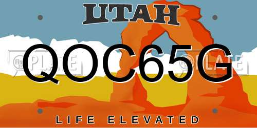 QOC65G Utah License Plate