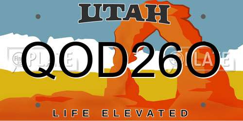 QOD26O Utah License Plate