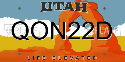 QON22D Utah License Plate