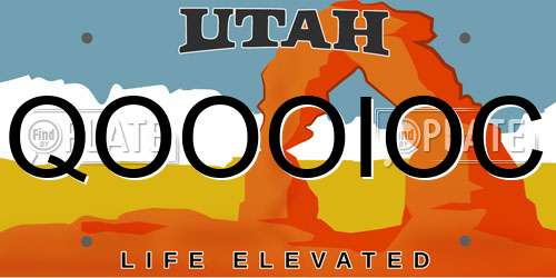 QOOOIOC Utah License Plate