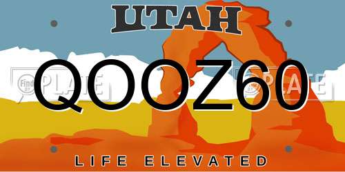 QOOZ60 Utah License Plate