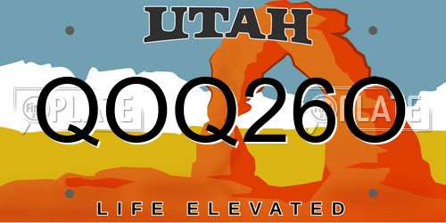 QOQ26O Utah License Plate