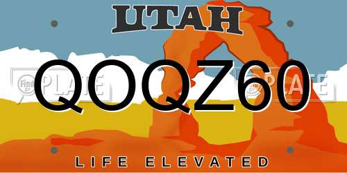 QOQZ60 Utah License Plate