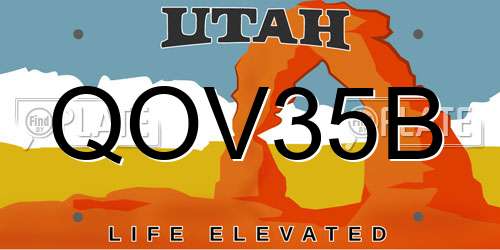 QOV35B Utah License Plate