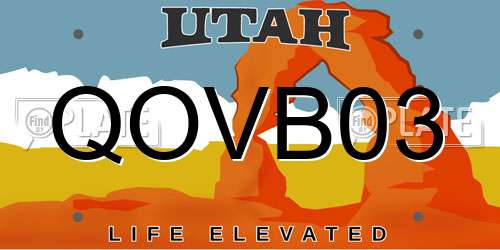 QOVB03 Utah License Plate