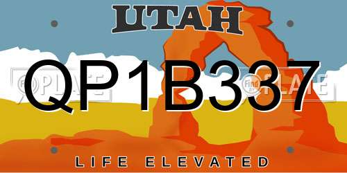 QP1B337 Utah License Plate