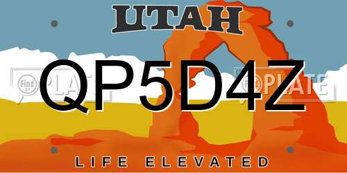 QP5D4Z Utah License Plate