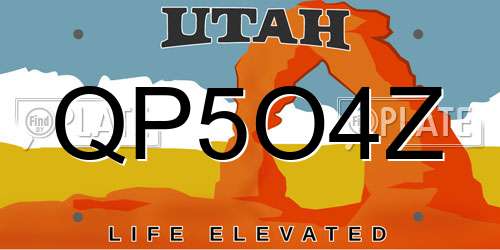 QP5O4Z Utah License Plate