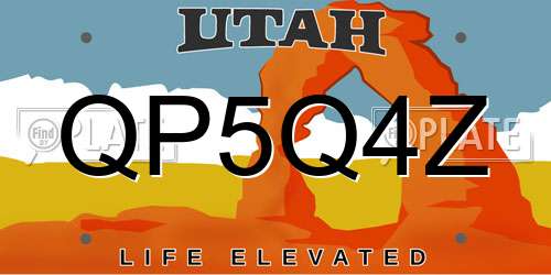 QP5Q4Z Utah License Plate