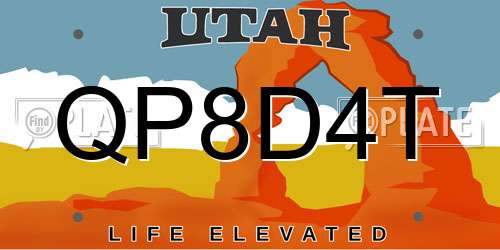 QP8D4T Utah License Plate