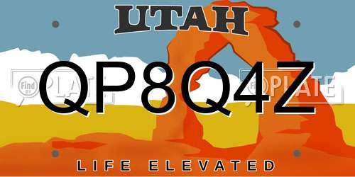 QP8Q4Z Utah License Plate