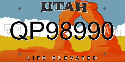 QP98990 Utah License Plate