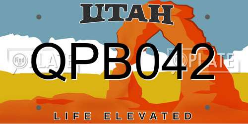 QPB042 Utah License Plate