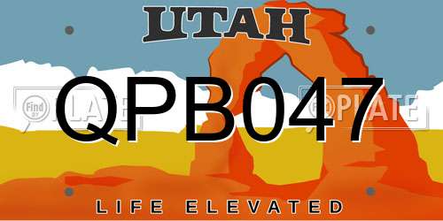 QPB047 Utah License Plate