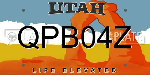 QPB04Z Utah License Plate