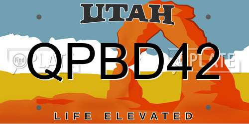 QPBD42 Utah License Plate