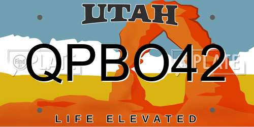 QPBO42 Utah License Plate