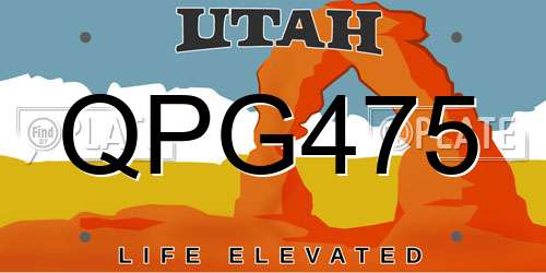 QPG475 Utah License Plate