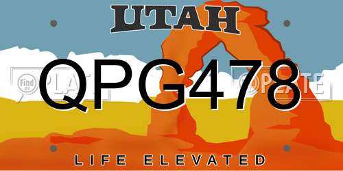 QPG478 Utah License Plate