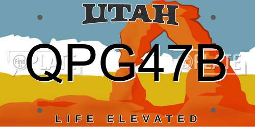 QPG47B Utah License Plate