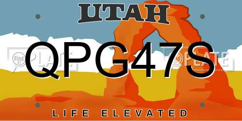 QPG47S Utah License Plate